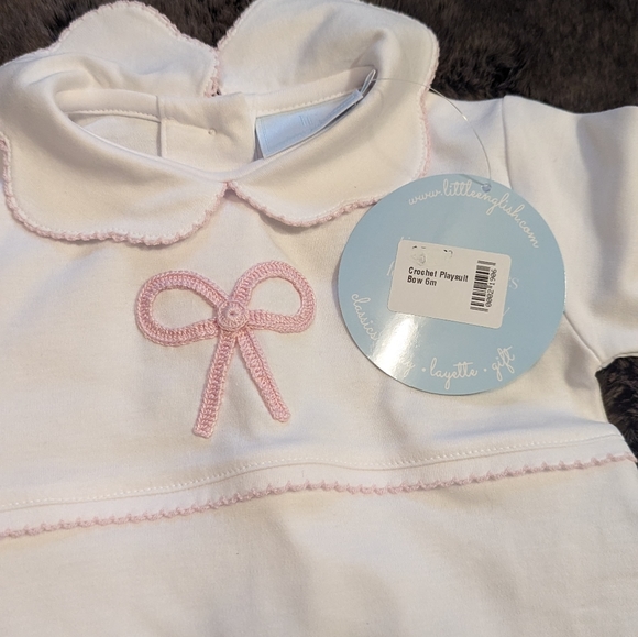 Little English Bow Crochet Playsuit - Picture 5 of 8